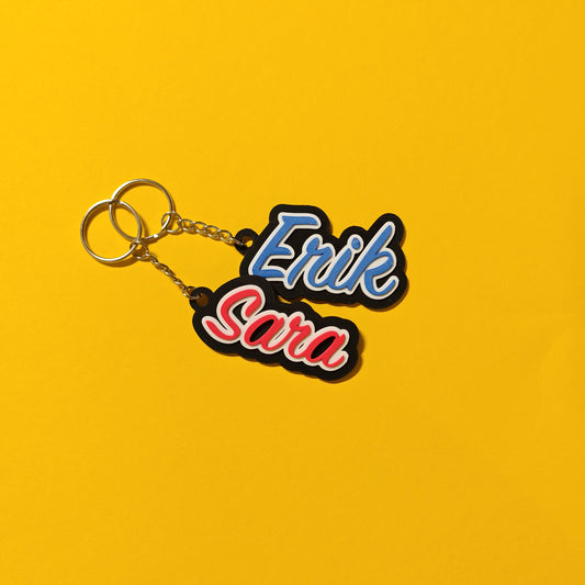 Personalisierter 3D-gedruckter Namensschlüsselanhänger