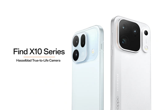 OPPO Find X10 in blue and Find X10 Pro Max in white — official OPPO product image
