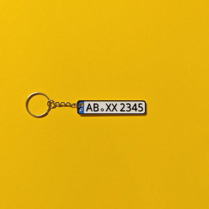 3D printed license plate keychain black color, custom plate