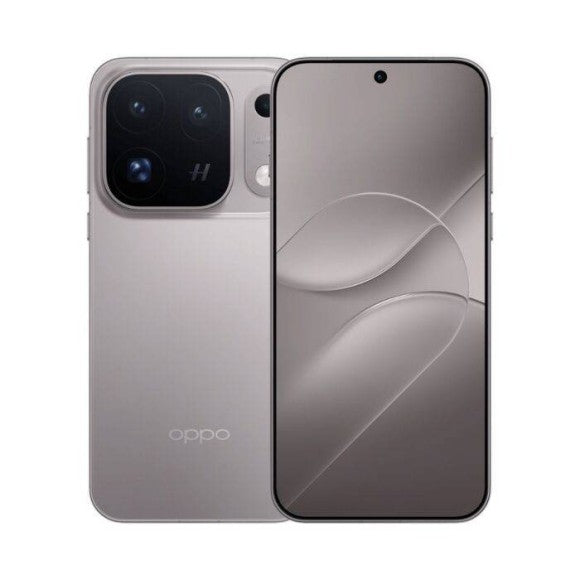 Oppo Find X10 Pro Max in Titanium, front and rear view