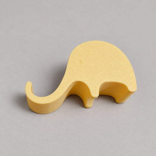 elephant-main: retouched original photograph showing actual matte PLA 3D print texture