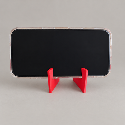 mini-landscape: original phone stand photograph, matte PLA surface and 3D printed layer details