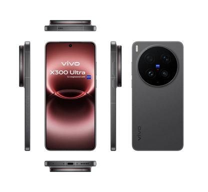 Vivo X300 Ultra front view, black color