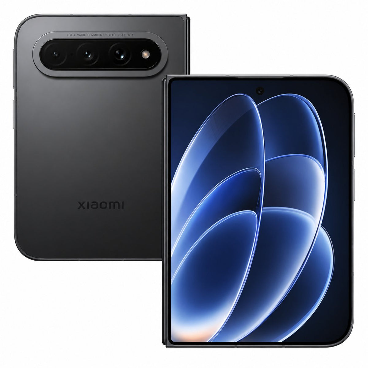 Xiaomi 18 Fold in Schwarz, Vorder- und Rückseite